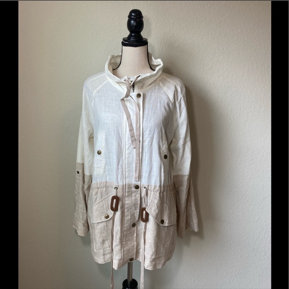 Blu Pepper Woven Jacket in Ivory Nature